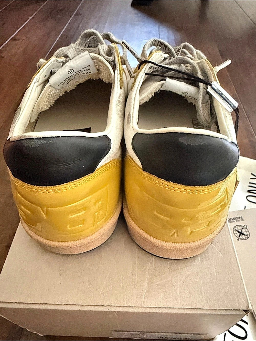 Golden Goose Ball Star Sneakers Leather Sneakers Yellow & White EU 41 - Picture 3 of 5